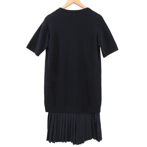 No 21 Numero Ventuno Black Knit 2 in 1 Sweater Dress w Pleat Trim - Picture 2 of 13